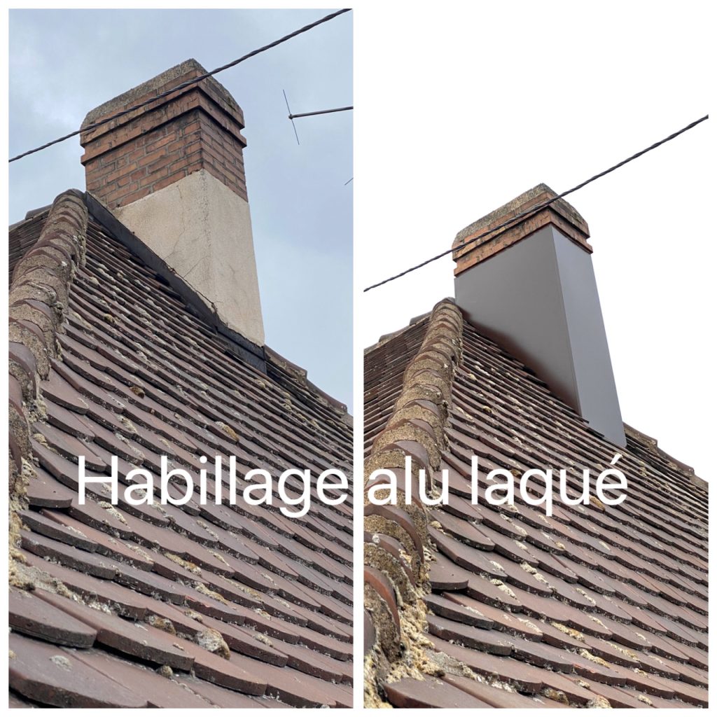 Habillage de la cheminée en aluminium thermolaqué à Colmar dans le Haut-Rhin
