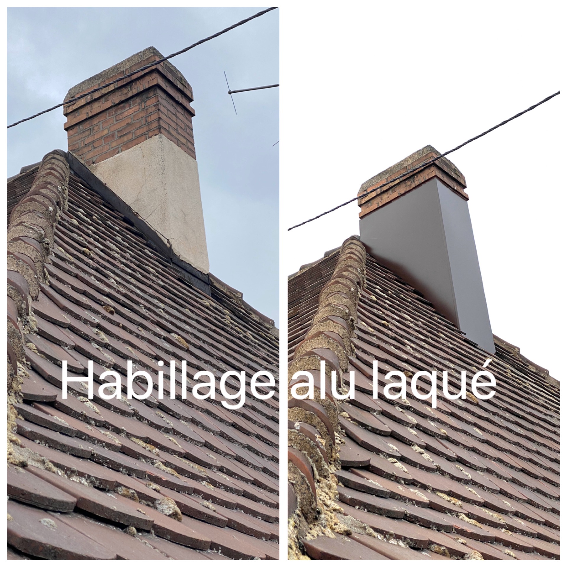Habillage de la cheminée en aluminium thermolaqué à Colmar dans le Haut-Rhin
