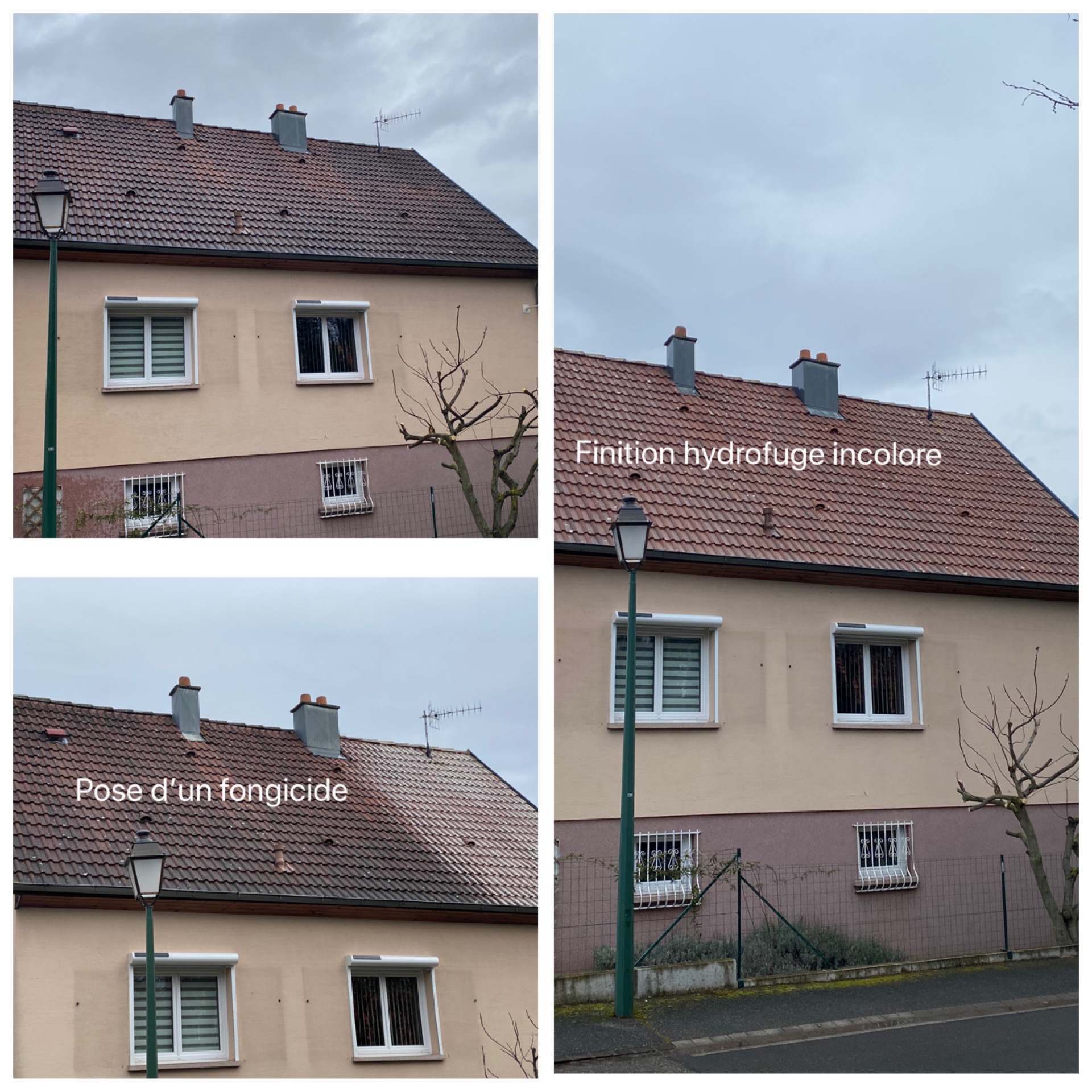 Nettoyage de toiture avec fongicide et pose d’un hydrofuge de protection incolore à Wintzenheim près de Colmar
